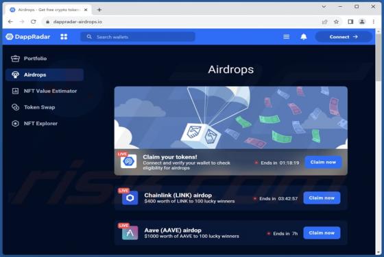 Estafa DappRadar Airdrops