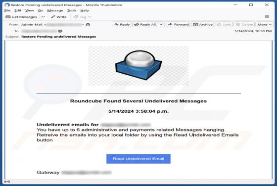 Estafa por correo electrónico Roundcube Found Several Undelivered Messages