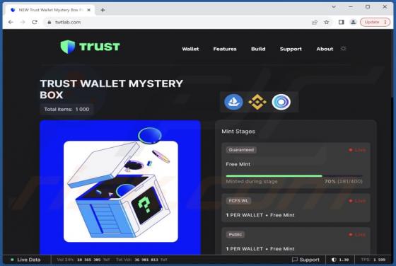 Estafa Trust Wallet Mystery Box