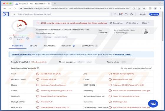 Becousined.app Adware (Mac)