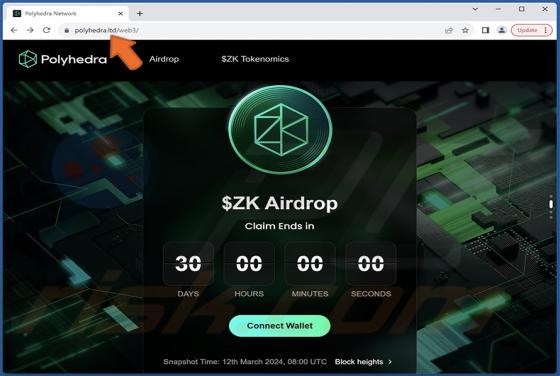 Falsa estafa Polyhedra Network $ZK Airdrop