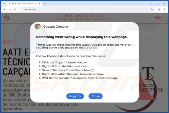 Something Went Wrong While Displaying This Webpage POP-UP Estafa