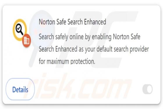 Extensión falsa Norton Safe Search Enhanced