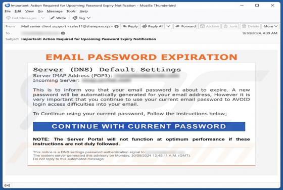 Email Password Expiration Estafa