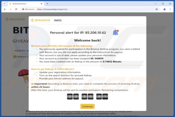 Bitcoin Airdrop From Binance Estafa