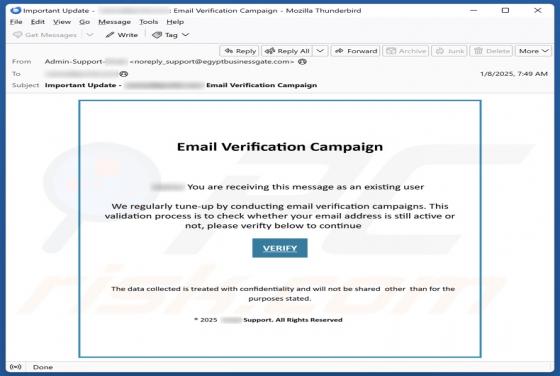 Email Verification Campaign Estafa