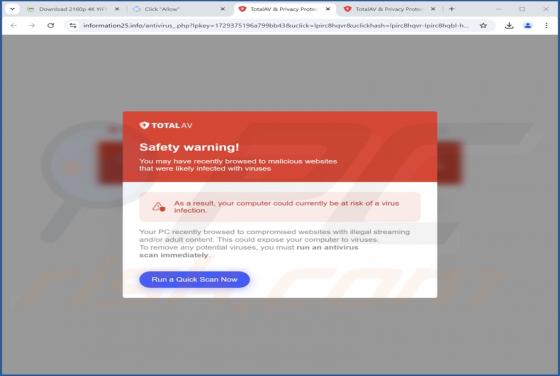 Safety Warning POP-UP Estafa