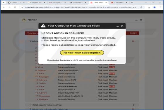 Your Computer Has Corrupted Files POP-UP Estafa