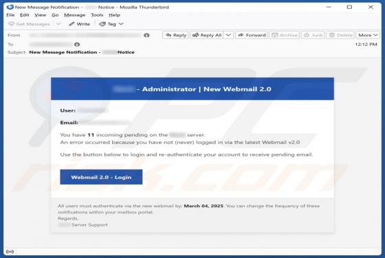 New Webmail 2.0 Email Estafa