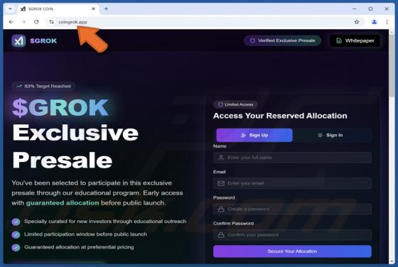 $GROK Presale Estafa