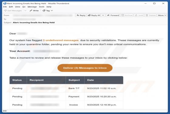 System Has Flagged Messages Due To Security Violations Email Estafa