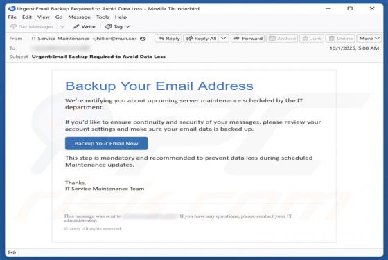 Backup Your Email Address Estafa