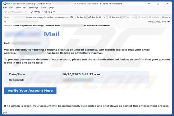 Routine Cleanup Of Unused Accounts Email Estafa