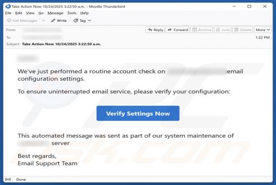 Routine Account Check Email Estafa