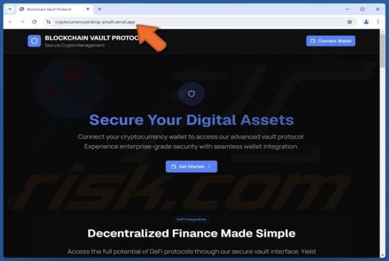 Falsa Blockchain Vault Protocol Estafa