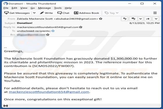 Mackenzie Scott Foundation Email Estafa
