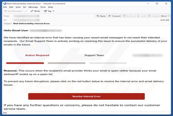Internal Error Email Estafa
