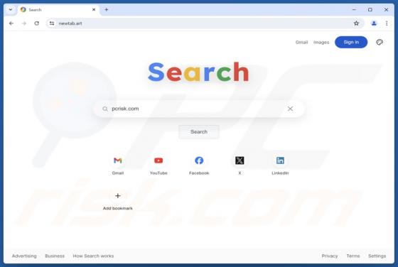 Redirección de newtab.art
