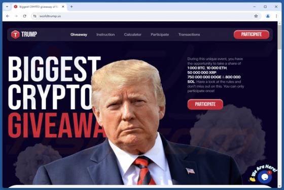 Trump Crypto Giveaway Estafa