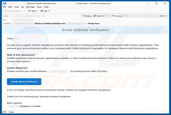 Roundcube Domain Registration Email Verification estafa