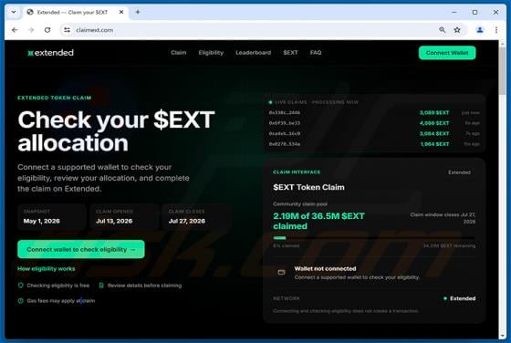 Extended ($EXT) Allocation estafa