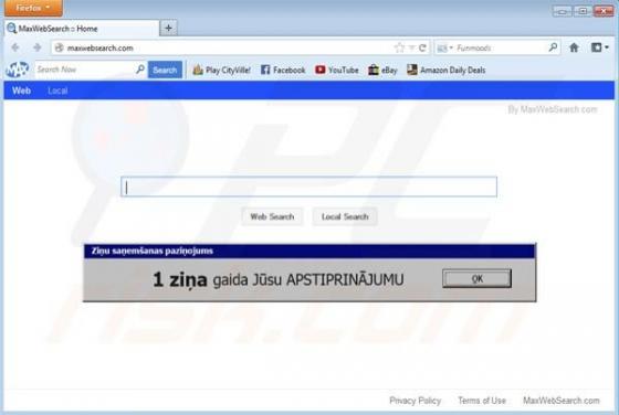 Redireccionamiento a MaxWebSearch.com