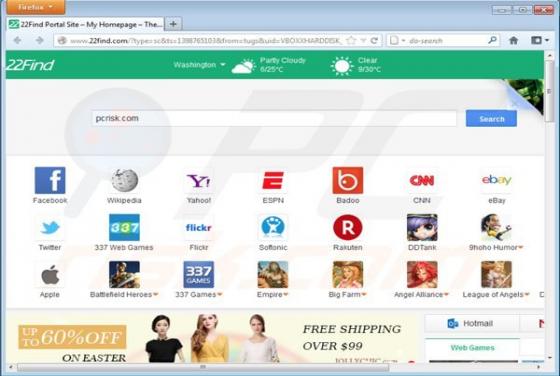 22find.com se abre solo en los navegadores