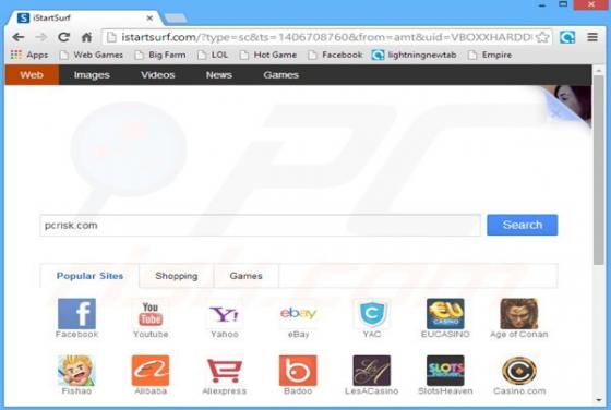 istartsurf.com se abre automáticamente