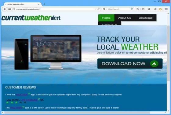 Software publicitario Current Weather Alert