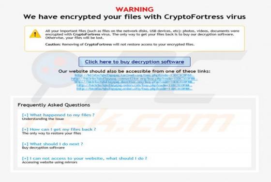Virus bloqueador de sistemas CryptoFortress
