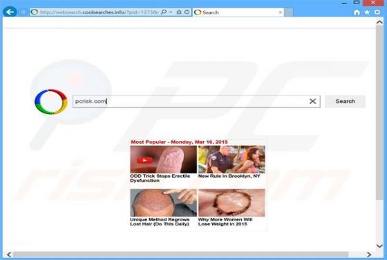 Redireccionamiento a Websearch.coolsearches.info