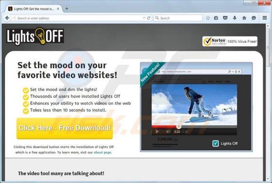 Software publicitario Lights Off!