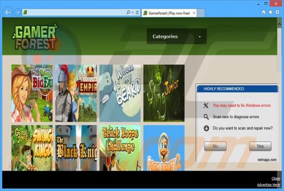 Software publicitario GamerForest