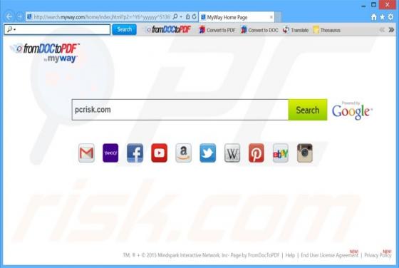 Redireccionamiento a Search.myway.com