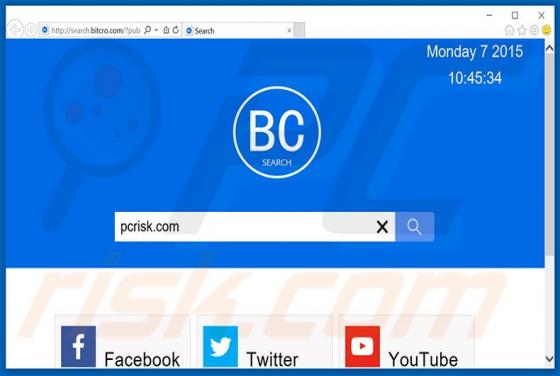 Redireccionamiento a Search.bitcro.com