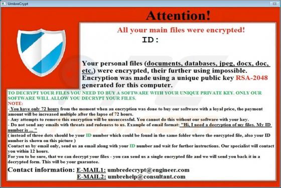 Virus criptográfico UmbreCrypt
