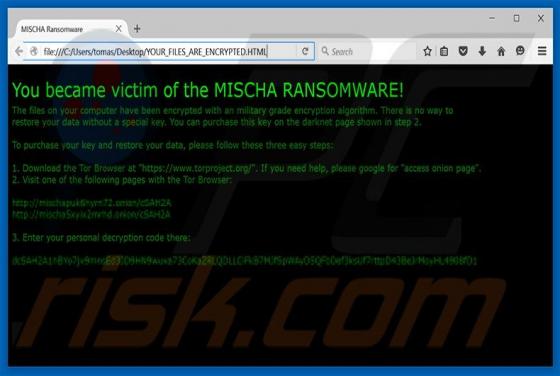 Virus encriptador MISCHA