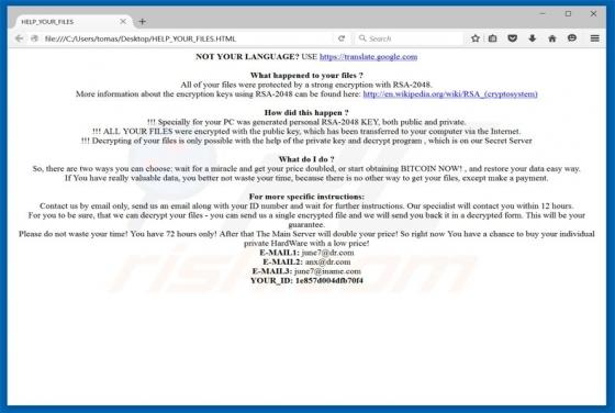 Virus encriptador CryptFIle2 (.scl)