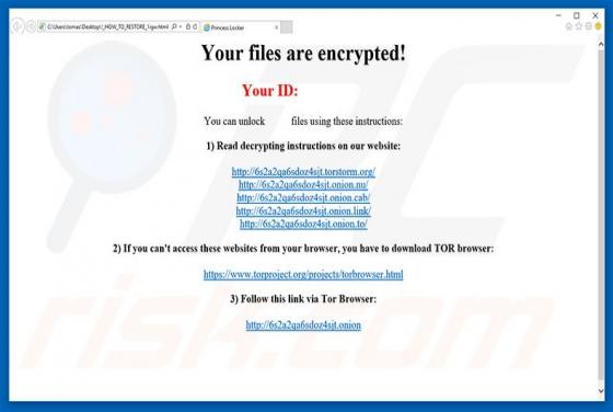 Virus secuestrador de equipos Princess