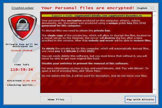 Virus encriptador Suppteam01@india.com