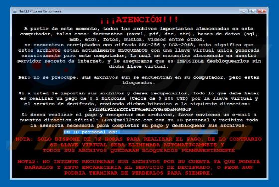 Virus secuestrador de PC LLTP