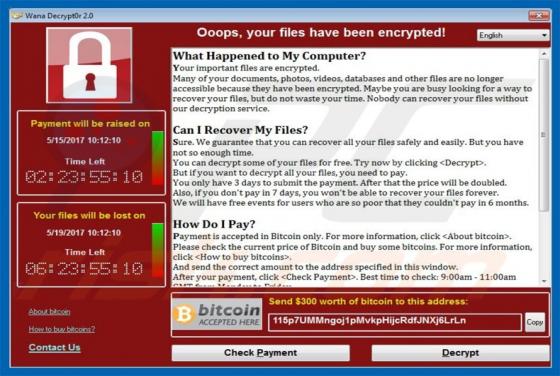 Virus encriptador Wcry