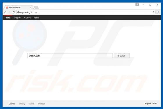 Redireccionamiento a Mystarting123.com