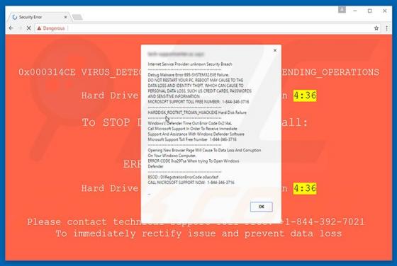 Estafa de Unknown Security Breach