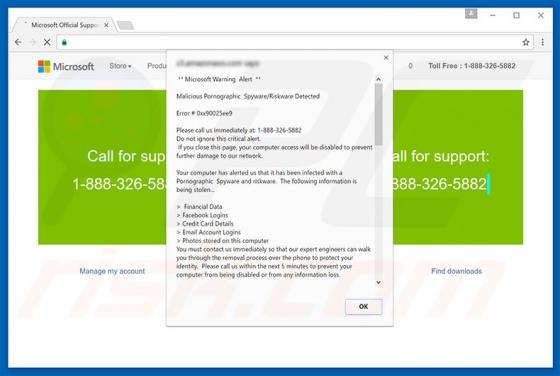 Estafa Malicious Pornographic Spyware/Riskware Detected