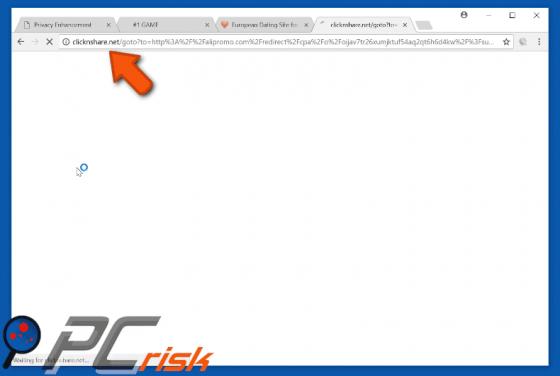 Redireccionamiento a Clicknshare.net