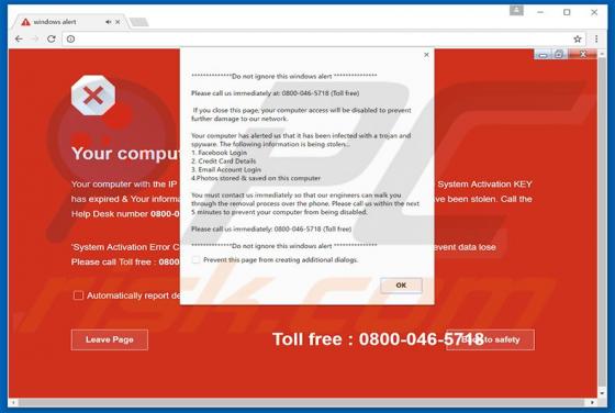 Estafa Do Not Ignore This Windows Alert
