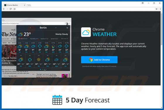 Software publicitario Weather For Chrome