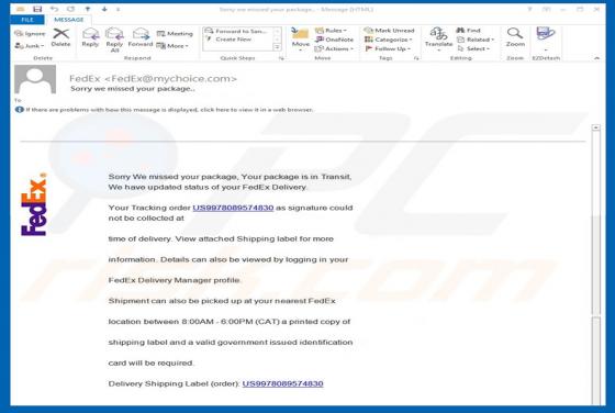 Correo basura FedEx Package