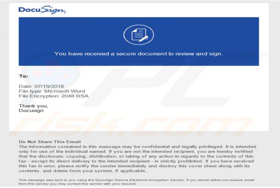 Virus por e-mail DocuSign